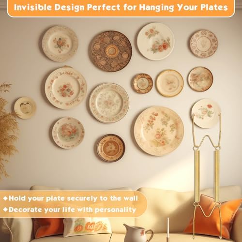 24 pcs Plate Hangers for The Wall, 4/6/8/10/12 Inch Invisible Decorative Wall - Image 6