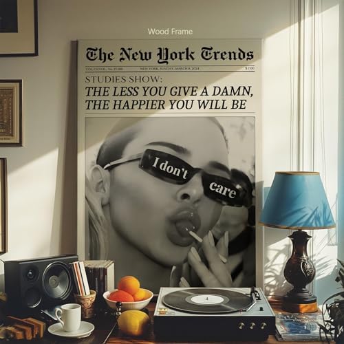 Trendy Black and White Newspaper Wall Art 12x18 in Wooden Framed Vintage - Image 5