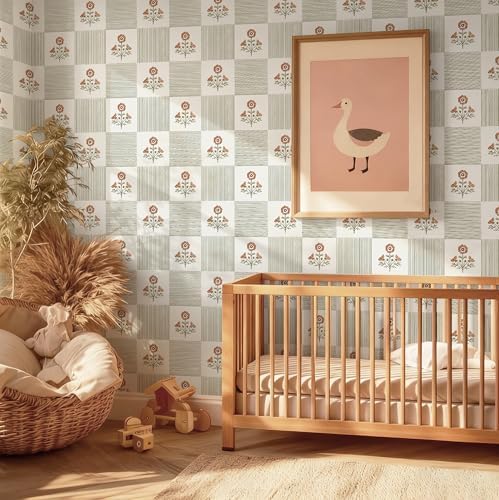 Guvana Green Floral Peel and Stick Wallpaper Vintage Floral Wallpaper Boho Wall - Image 3
