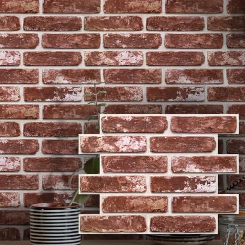 3D Peel and Stick Faux Brick Wall Panels 15.7" x 11.8" 10-Pack by SMOOSTIKCDECOR
