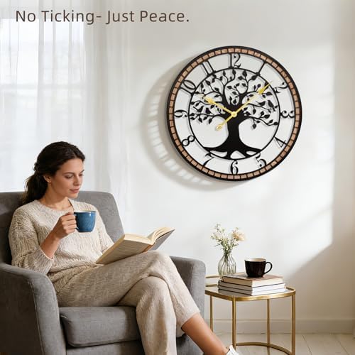 14" Farmhouse Bird Branch Wall Clock - Image 4