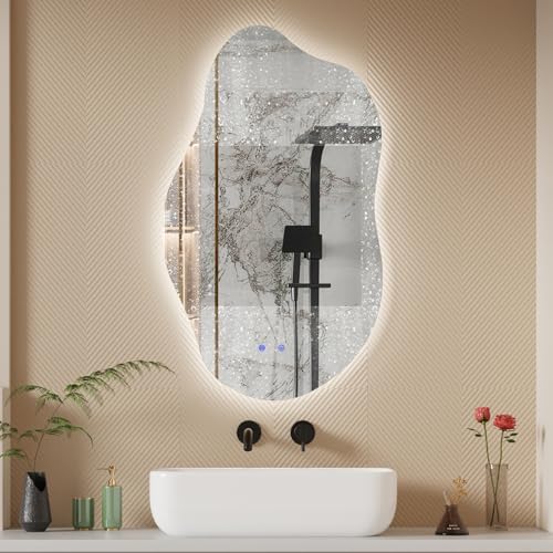 QDSSDECO 19.7" x 33.5" Cloud LED Wall Mirror, 3 Colors - Image 2