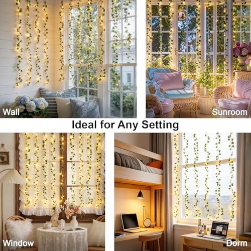 suddus Vine Lights for Bedroom 200 LED Ivy Curtain Lights Remote6.5x6.5ft - Image 2