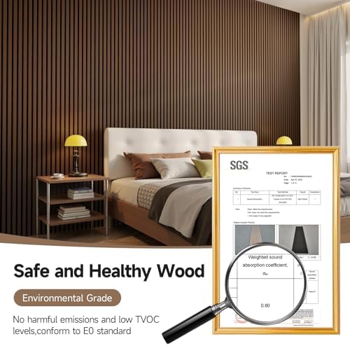 INMOZATA Wood Slat Wall Panels, 4 Pack 94.5" x 7.9" 3D Fluted Soundproof Fire - Image 3