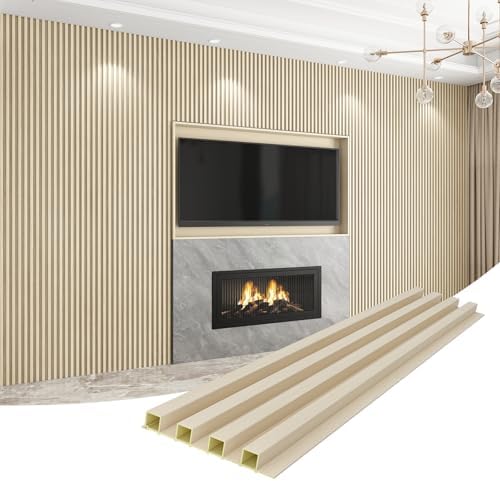 Slat Wall Panel 8-Pack, 108’’x6.1’’, Natural Wood by Unknown