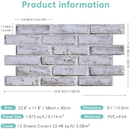 Commomy Faux Brick 3D Wall Panels - Image 6