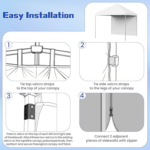 10x10 Canopy Sidewalls, UV Protection, Waterproof, Zipper Sidewall - Image 6