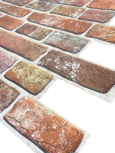 Retro-Art 3D Wall Panels, Faux Brick in Red, 37.5" x 19.5", Cover 25.39 sq.ft. - Image 7