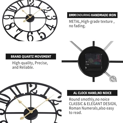 1st owned Large 24 Inch Silent Non-Ticking Wall Clock - Image 3
