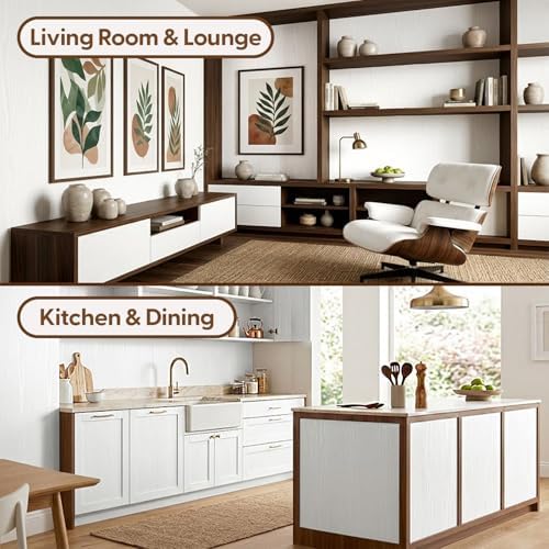 White Wood Grain Contact Paper 19.7" x 394", Extra Wide and Long Peel and Stick - Image 5