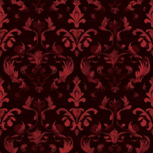 FLFK Gothic Wallpaper Peel and Stick Vintage Red Contact Paper 16" x 384" by FLFK