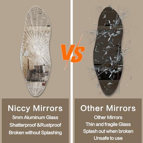Niccy Wavy Full Length Mirror, Irregular Wall-Mounted Mirror - Image 3