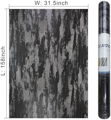 BOMENG Black Concrete Peel and Stick Industrial Wallpaper 31.5"x157.5" Cement - Image 7