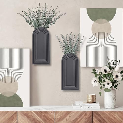 Dnnnii 2 Pack Wooden Wall Vase Set - Image 2