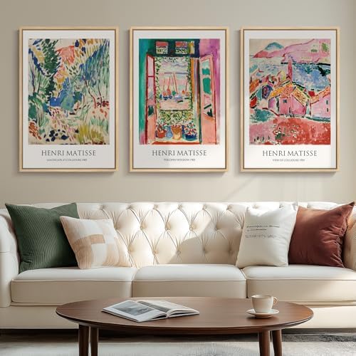 Large Framed Matisse Abstract Colorful Wall Art by Cuspin