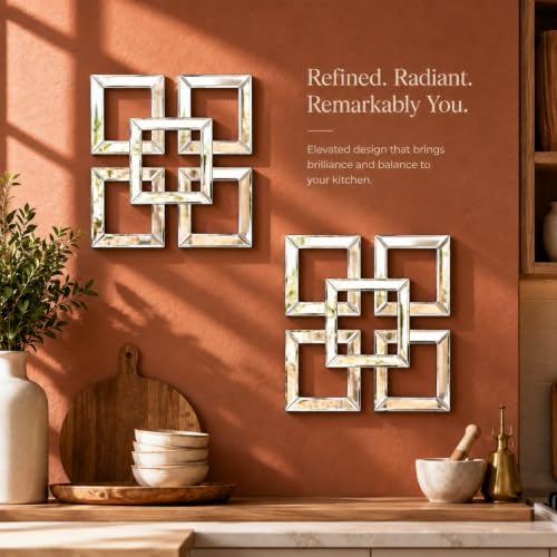 Square Decorative Wall Mirror 12 x 12 Inch, Modern Wall Mounted Accent Mirror - Image 3
