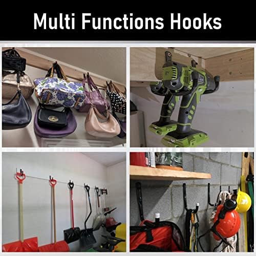 12 Pack Garage Hooks, 3.5Inch Utility Hooks, Heavy Duty Garage Storage Wall - Image 4
