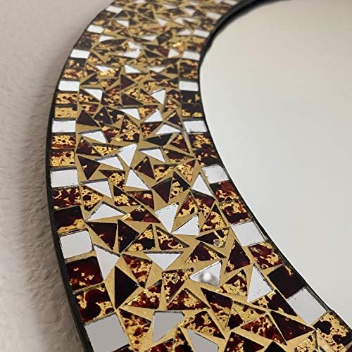 24" Decorative Mosaic Glass Wall Mirror - Image 4