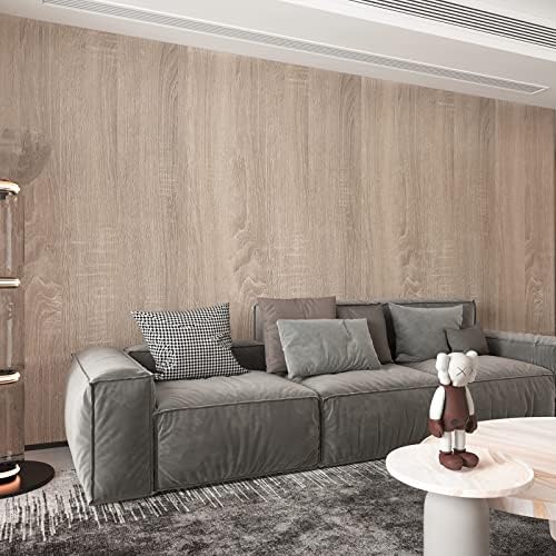 Boobest 31.5"x 157.4" Light Brown Gray Wood Grain Textured Contact Paper - Image 2
