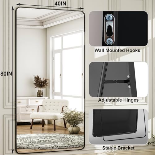 HARRITPURE 80"x40" Full Length Mirror, Oversized Floor Mirror - Image 5