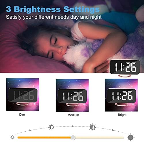 SZELAM Alarm Clock for Bedroom, LED and Mirror Digital Clock Large Display - Image 3