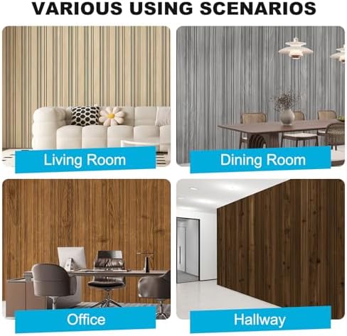 Art3d 104 x 12 Inch Wood Grain Wainscoting Wall Panel, Natural Teak - Image 4