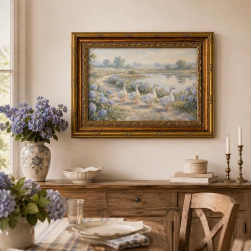 Vintage Gold Framed Geese Farmhouse Canvas Wall Art 9x11 Inch - Image 2