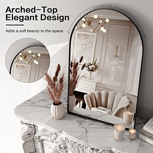 Brightify Arched Mirror, 30 x 40 Inch Black Arch Mirror - Image 5