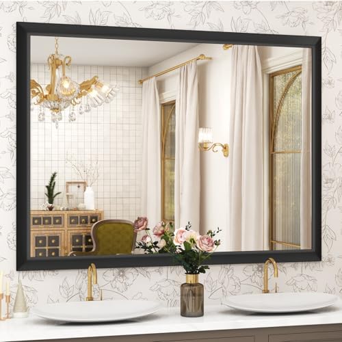 SMIROR 50x40 Matte Black Bathroom Vanity Mirror by SMIROR