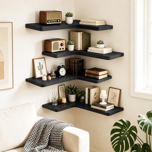 Solid Wood Corner Floating Shelves - Image 7