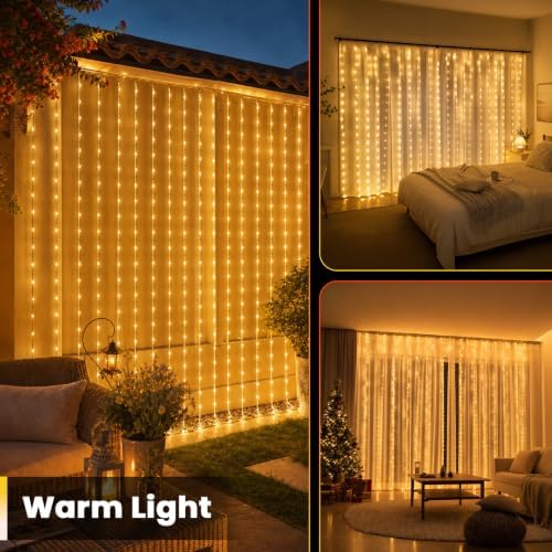 Twinkle Star 300 LED Dual Color Christmas String Curtain Lights - Image 7