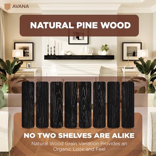 Avana Rustic Fireplace Mantle Shelf 72 Inches - Image 2
