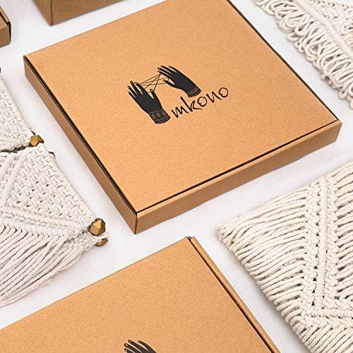 Mkono Hanging Wall Mirror with Macrame Fringe 2 Set Small Round Decoration Boho - Image 6