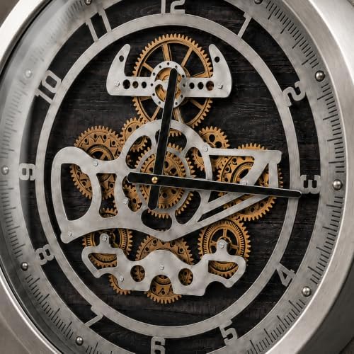 October Elf 18 Inch Large Moving Gear Wall Clock - Image 2