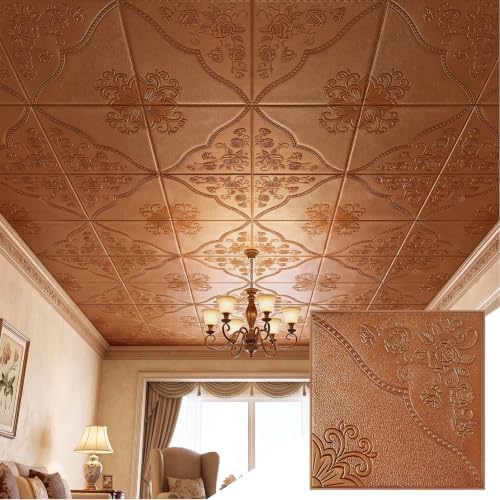 Nuanchu 40 Pcs 13.8 x 13.8 Inch Ceiling Tiles Peel and Stick by Nuanchu