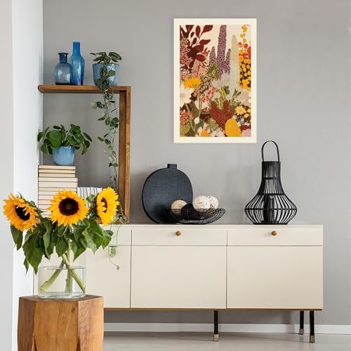 Retro Botanical Poster Abstract Wildflower Garden Canvas Wall Art Modern Nature - Image 6
