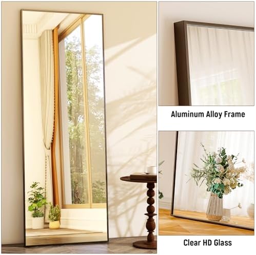 GLSLAND 58"x18" Full Length Mirror Full Body Mirror Freestanding Hanging or - Image 4
