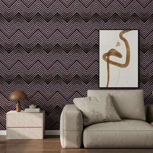 Vinjiasin 3D Wood Grain Chevron Peel and Stick Wallpaper – Rustic Dark Wood - Image 6