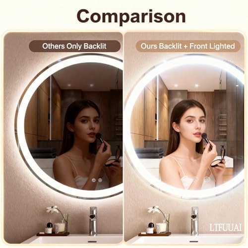 LTFUUAI 20" Round LED Bathroom Mirror - Image 5