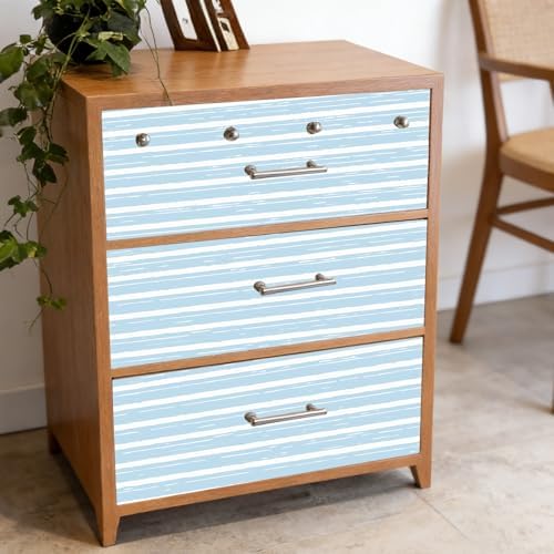 Blue Stripe Wallpaper Peel and Stick Wallpaper Wall Paper Self Adhesive Liner - Image 6