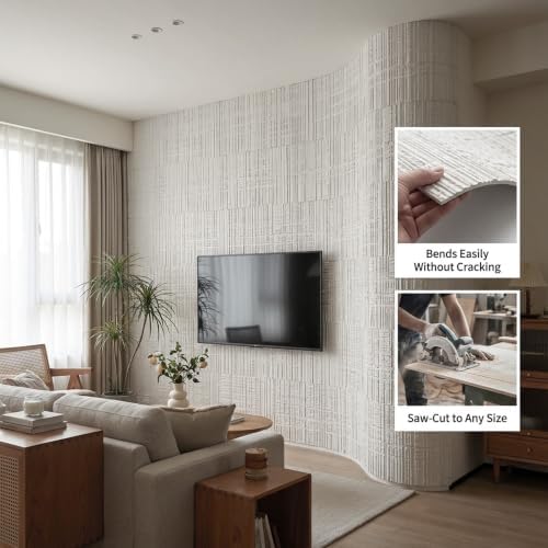 VooBang 8-Pack 3D Wall Panels, Quartz Sand Mixed Material, Bendable & Cut-Free - Image 3