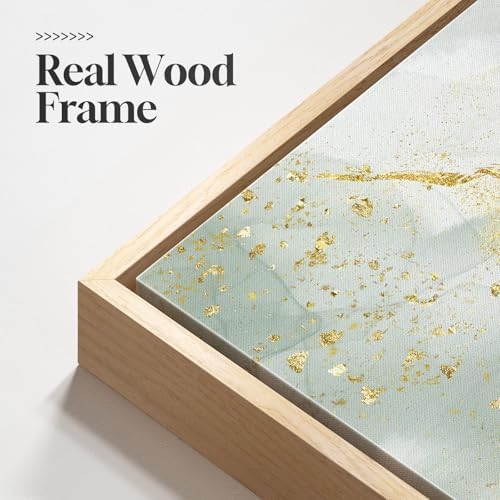 Large Framed Sage Green Gold Abstract Wall Art, 3 Piece Set, Each 20x30 In - Image 6