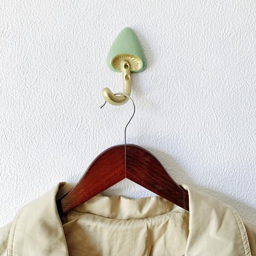 Rustic Mushroom-Shaped Decorative Wall Hook Rack Hangers - Image 3
