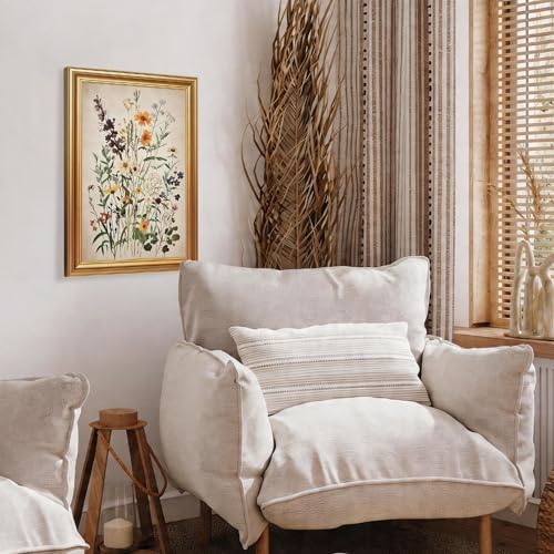 EJPFOGV Watercolor Wildflower Botanical Framed Canvas Wall Art 12x16 inches - Image 3