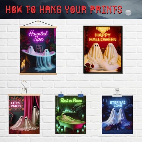 LANCHI95 09 Pcs Unframed Glowing Neon Ghost Art - Image 6