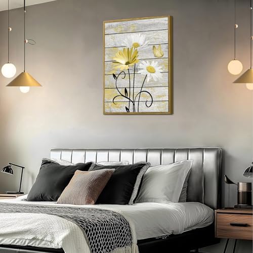 HVEST Yellow Floral Framed Wall Art - Image 2
