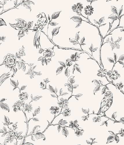 Orainege Floral Birds Wallpaper Peel and Stick Wallpaper Removable by Orainege