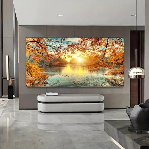 Yxbhhym-Landscape Tree Canvas Wall Art Fall Forest Sunset Wall Decor Poster - Image 4