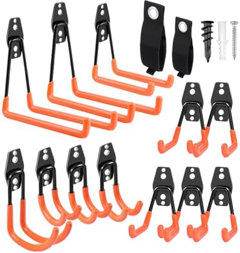 Garage Hooks Heavy Duty 14 Pack, Steel Garage Storage Hooks, Tool Hangers by GARDENANDTOOL