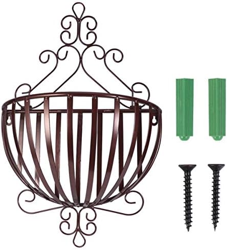 YARNOW Wall Mounted Planter Basket European Style Iron Flowerpot Rack by YARNOW